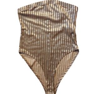 New soft strapless striped bodysuit